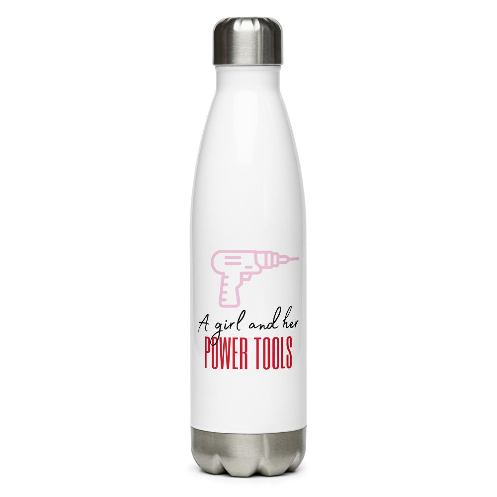 "Girl and Power Tools" Stainless Steel Water Bottle